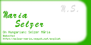 maria selzer business card